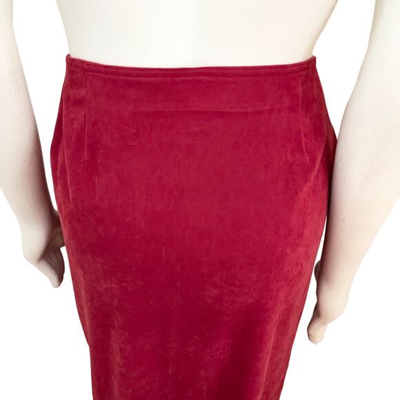 VTG 90s KAREN SCOTT Stretchy Lined Maxi Wrap Skirt in Red SZ L - Picture 5 of 10